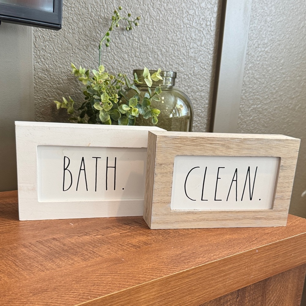 Rae Dunn Bath Signs Set